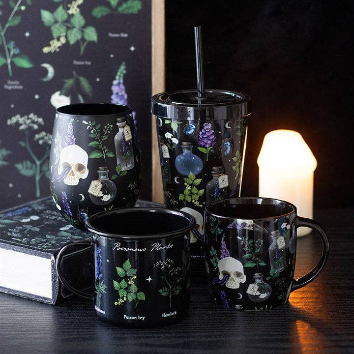 Venom & Vines Gothic Skull Print Mug