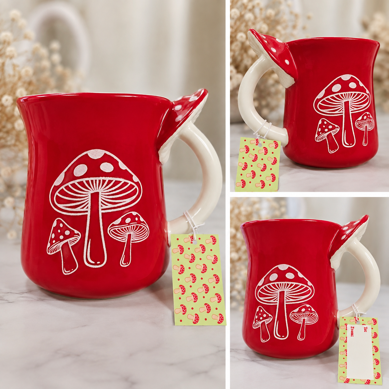 Red Mushroom Ceramic Mug
