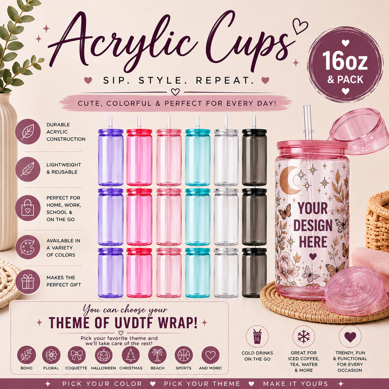 ✨ Sip in Style Acrylic Cups