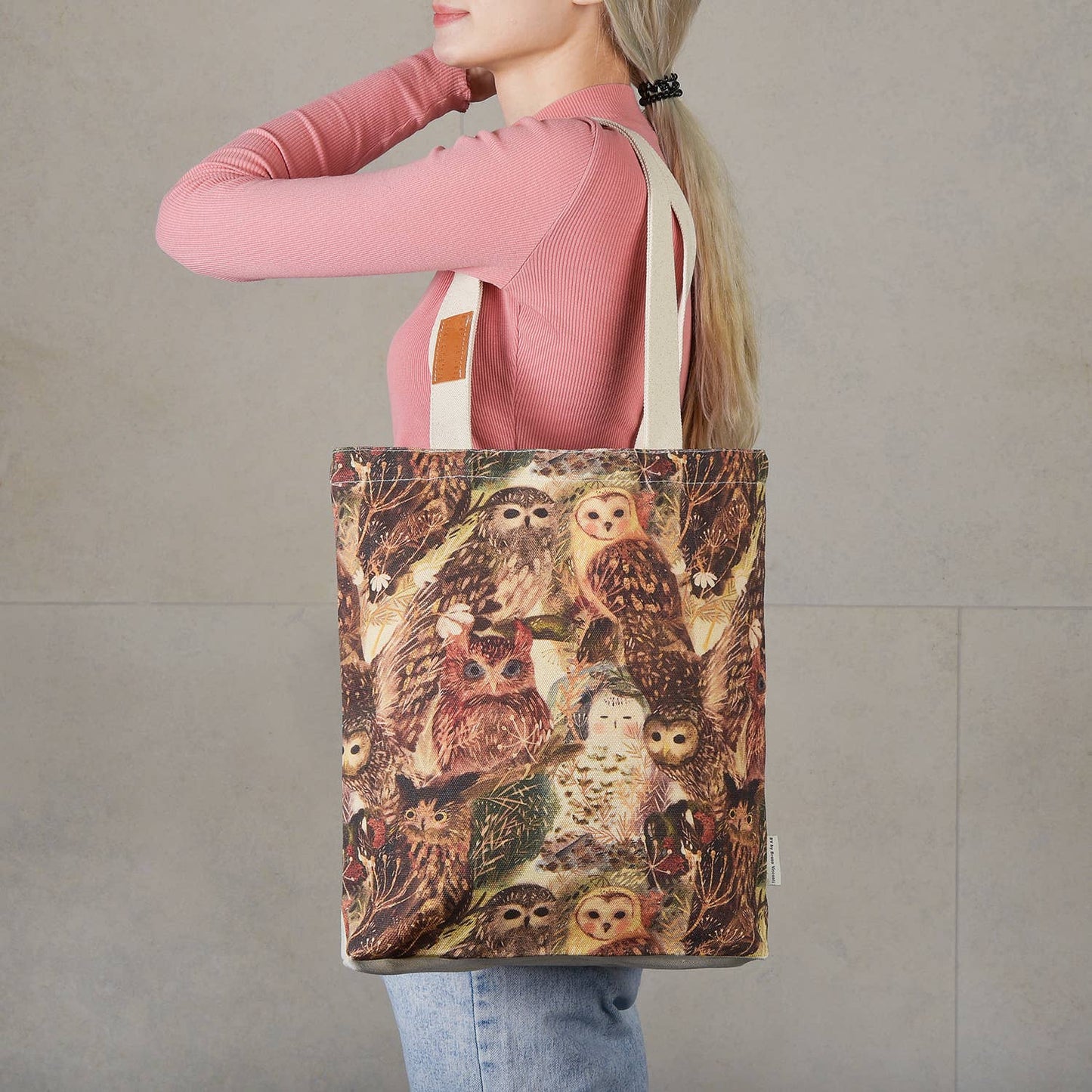 Canvas Shopper Bag - Owls