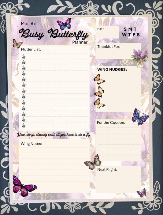 Busy Butterfly Planner Pad – Daily To-Do List & Goal Tracker