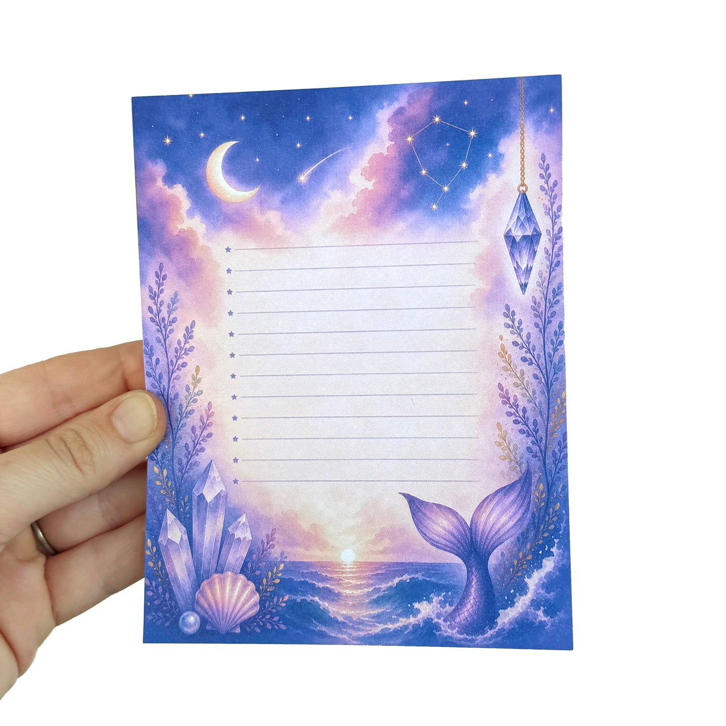 Mermaid Notepad, 50 Sheets, 4.25" x 5.5" Stationery