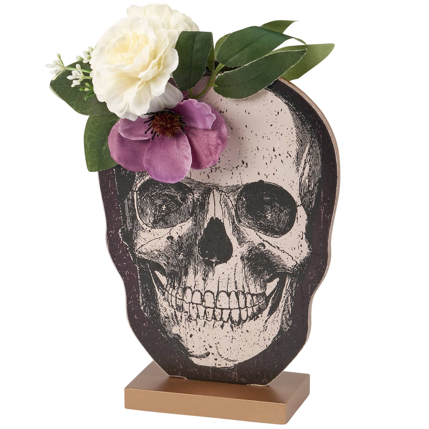 Moody Floral Skull Stand Up