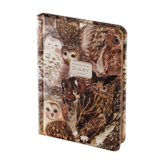 A6 Vegan Leather Hardcover Journal - Owls