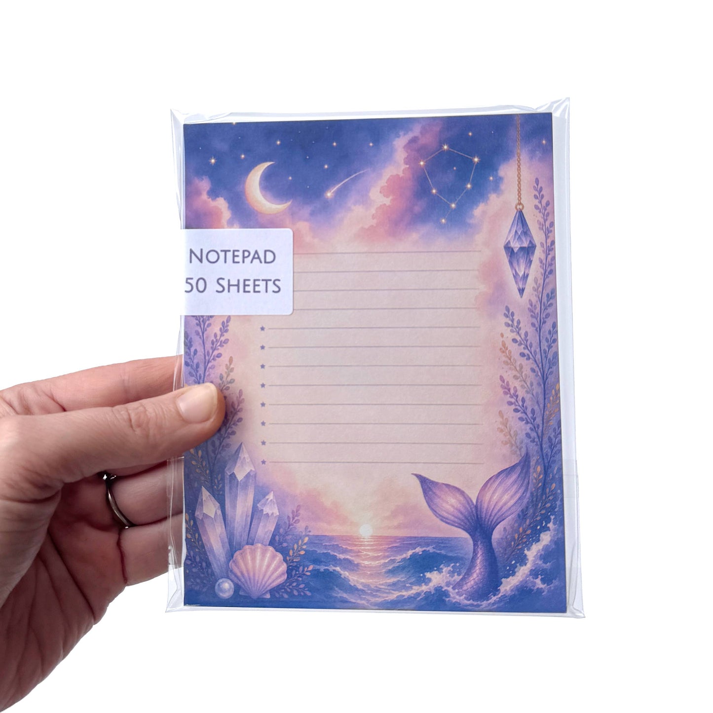 Mermaid Notepad, 50 Sheets, 4.25" x 5.5" Stationery