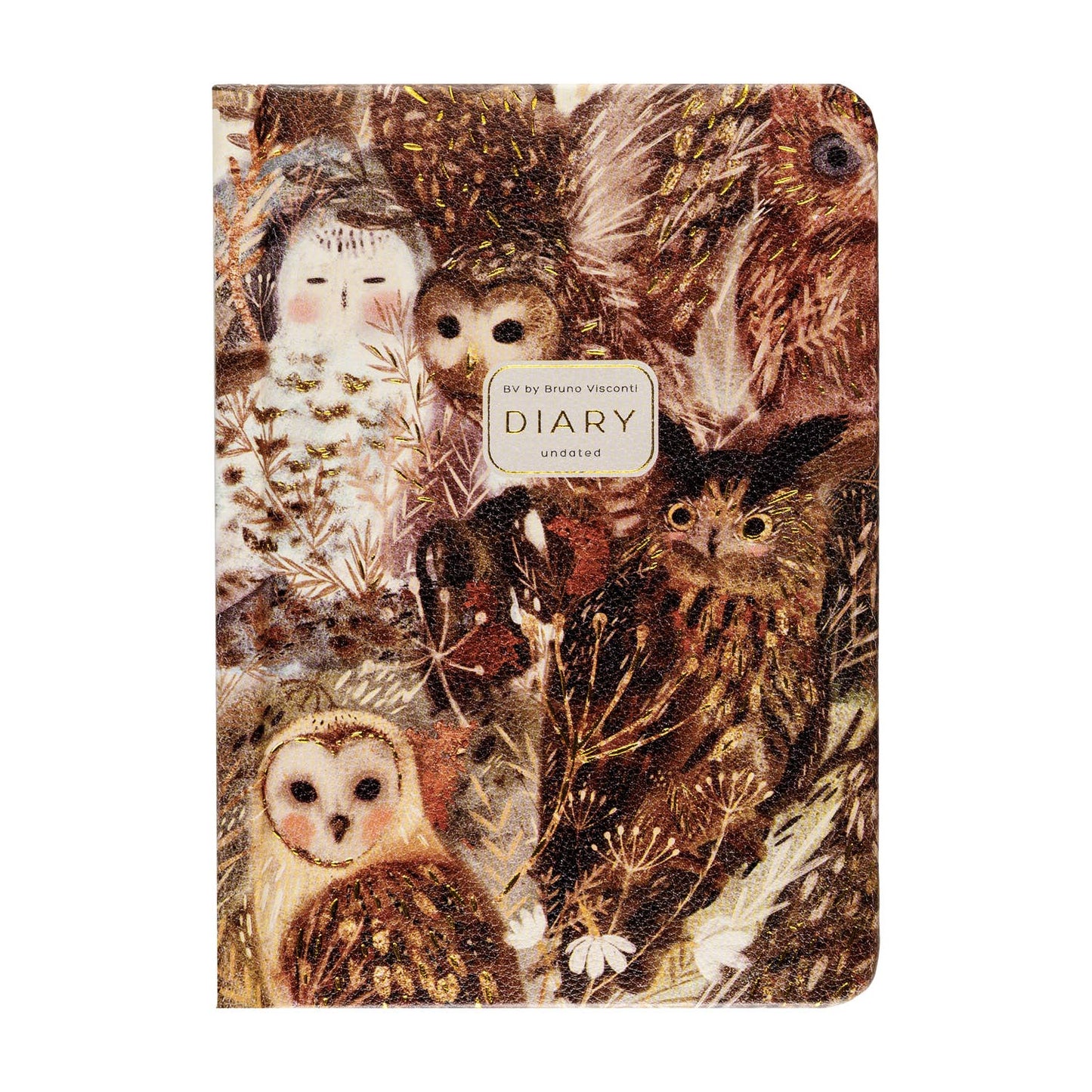 A6 Vegan Leather Hardcover Journal - Owls