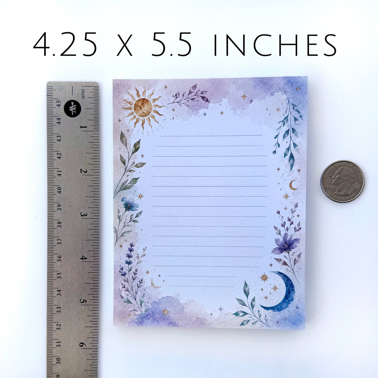 Sun & Moon Notepad, 50 Sheets, 4.25" x 5.5" Stationery