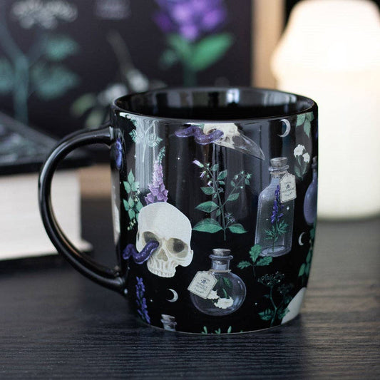 Venom & Vines Gothic Skull Print Mug