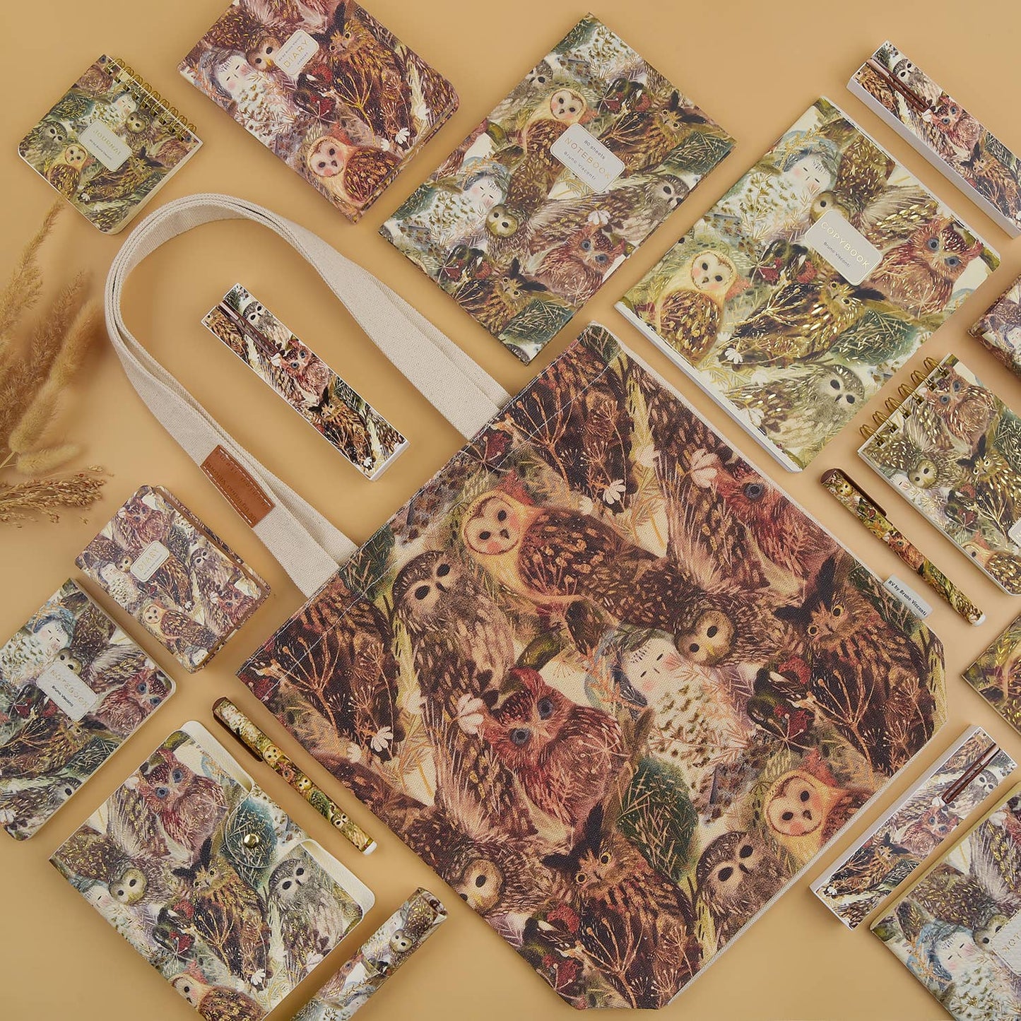 Canvas Shopper Bag - Owls