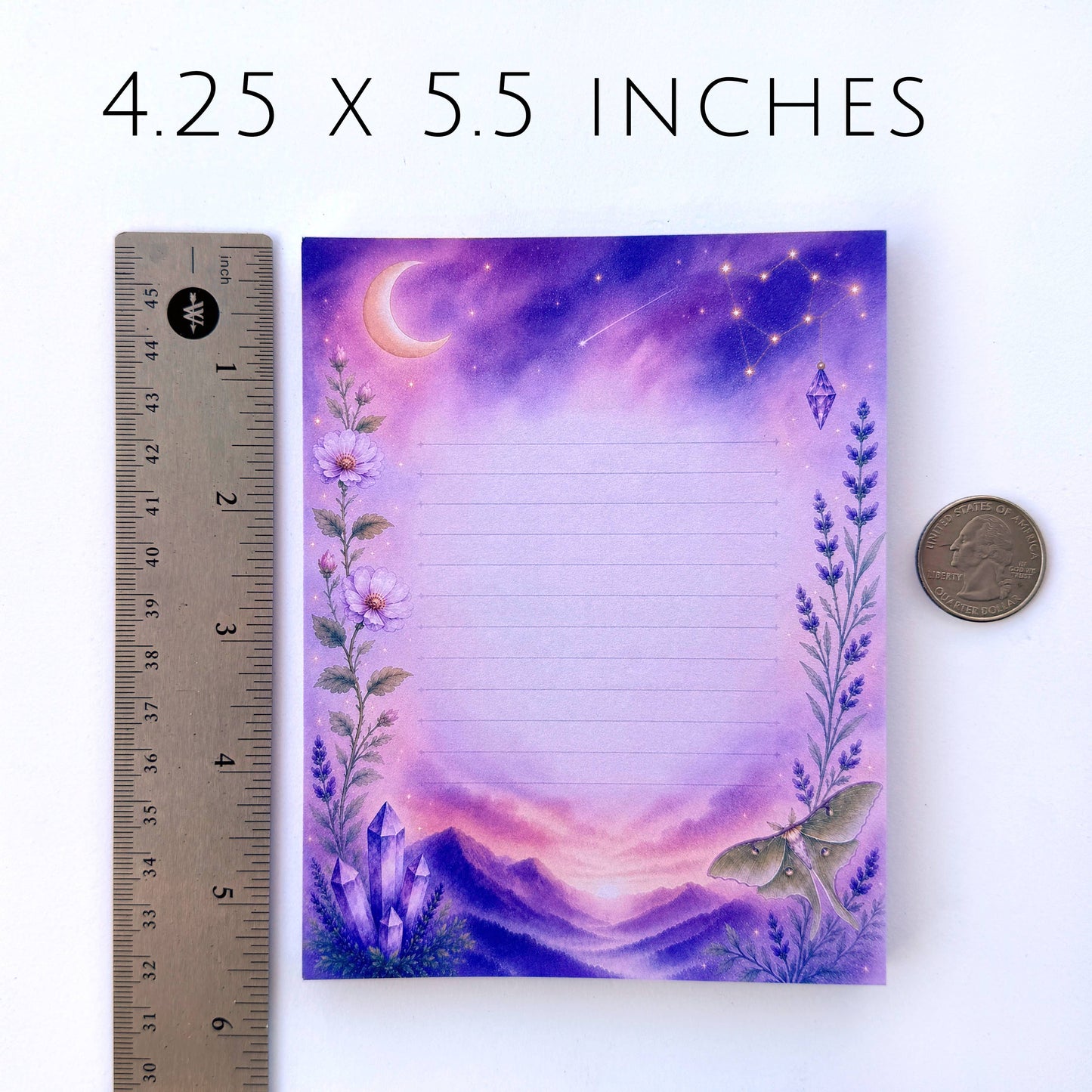 Celestial Notepad, 50 Sheets, 4.25" x 5.5" Stationery