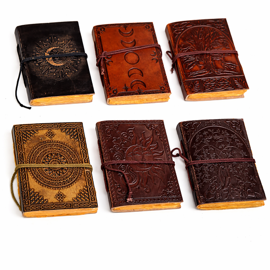 (3x4 in.) Leather Embossed String-tie Journal