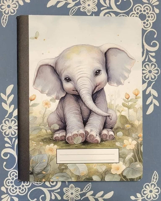 Elephant, cute baby elephant, Covered Notebook: Pocket 3.25x4.5