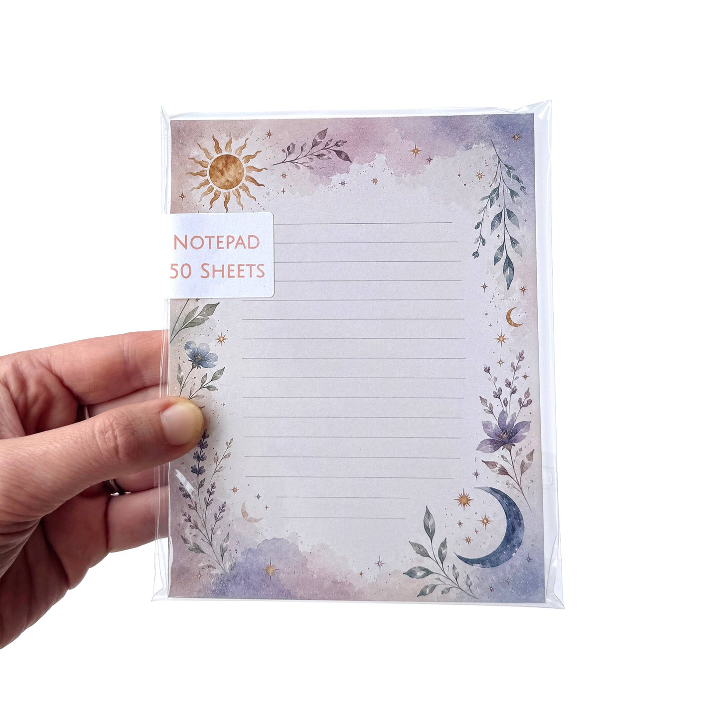 Sun & Moon Notepad, 50 Sheets, 4.25" x 5.5" Stationery