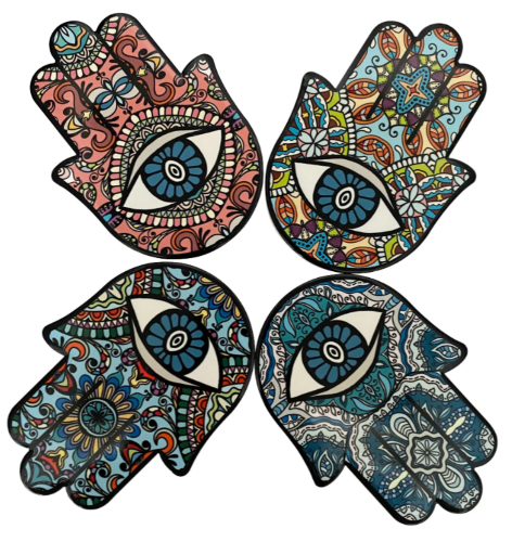 Evil Eye Ceramic Coaster / Trivet Set