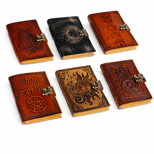 (5 x 7 in.) Spells Leather Embossed Journal w/Lock