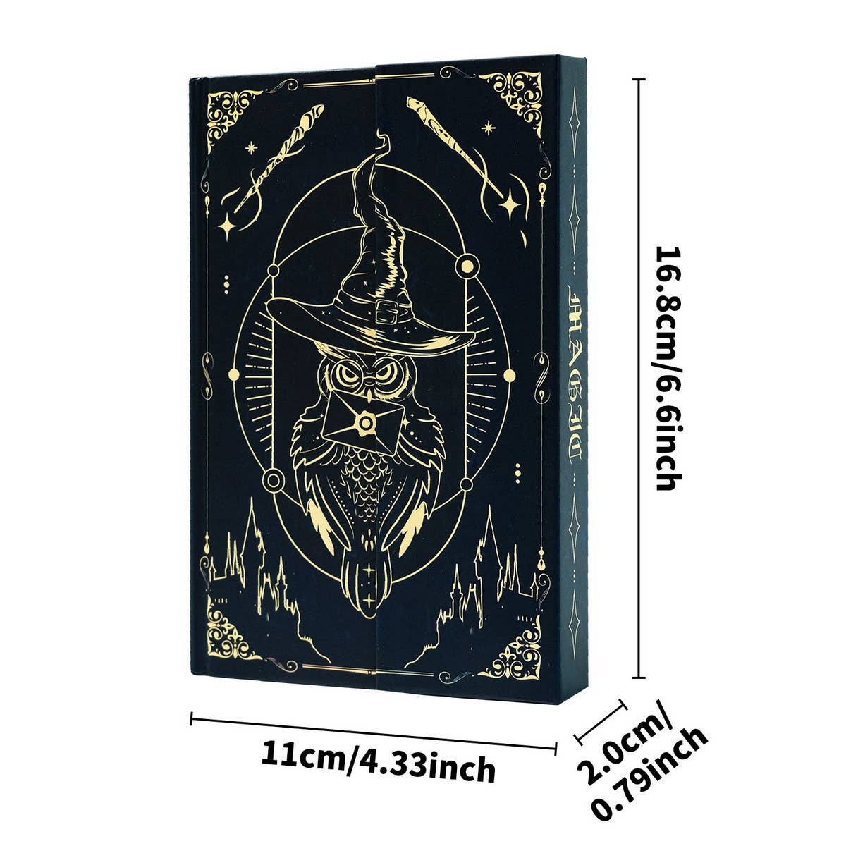 MAGIC OWL HARDCOVER PATTERN NOTEBOOK_CWMM1837: Black / (OS) 2
