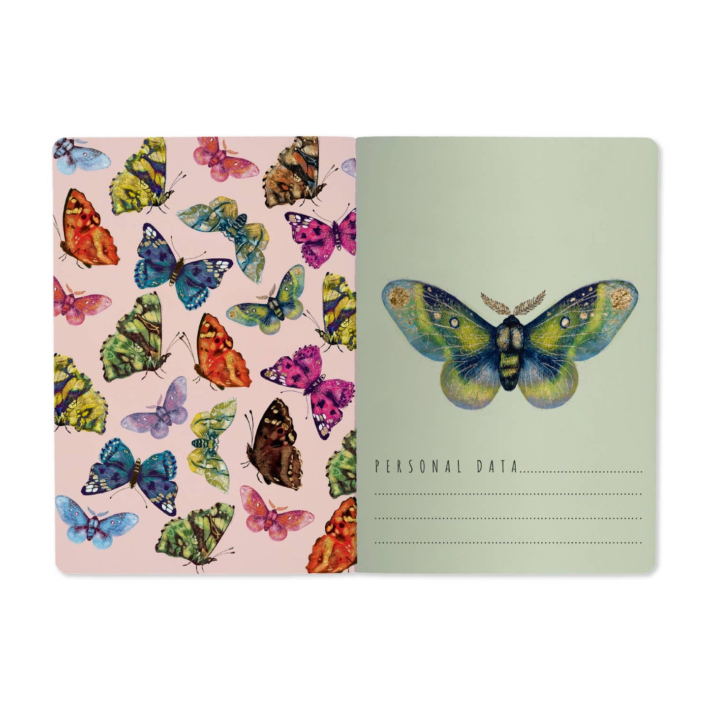 A5 Notebook - Butterflies on Blue