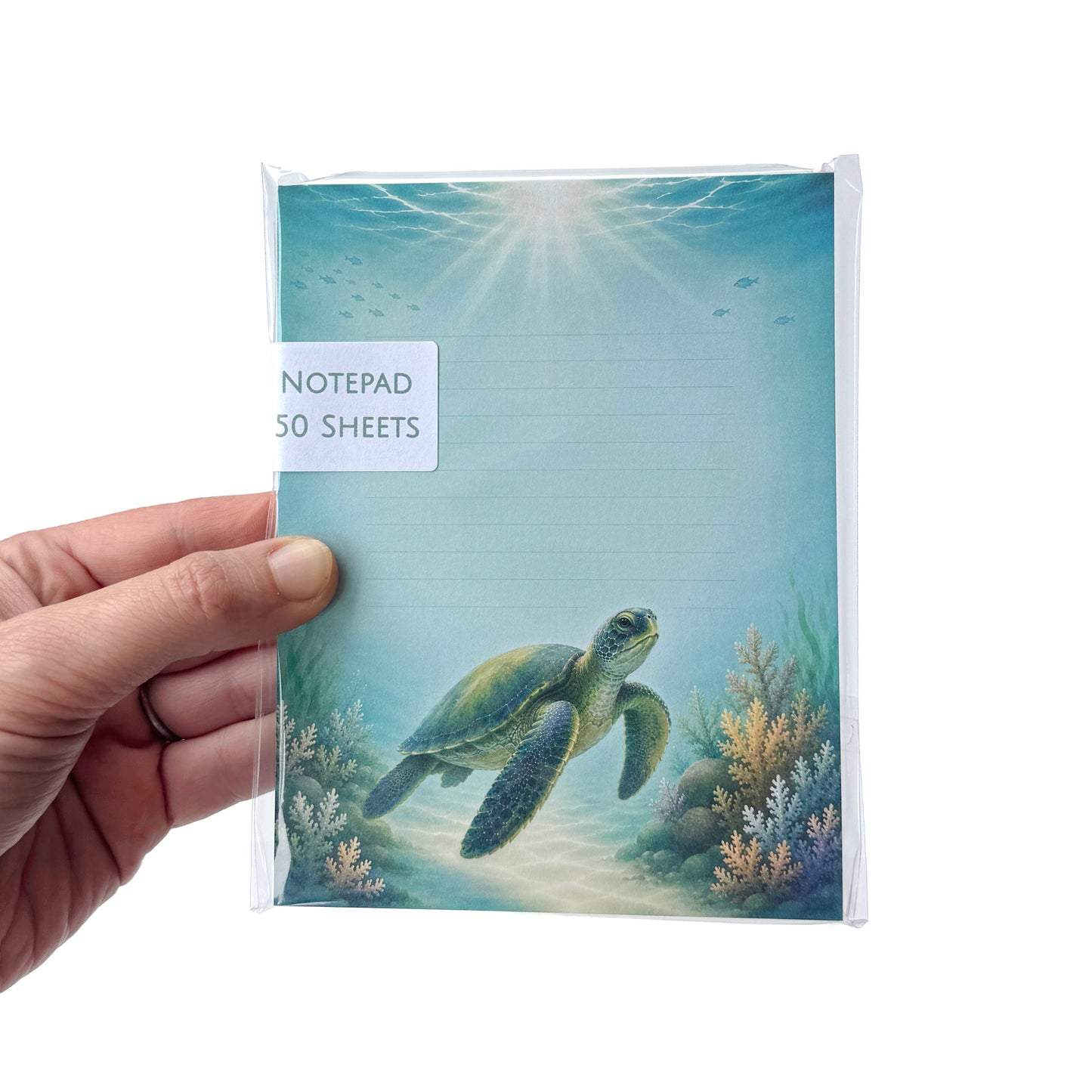 Sea Turtle Notepad, 50 Sheets, 4.25" x 5.5" Stationery