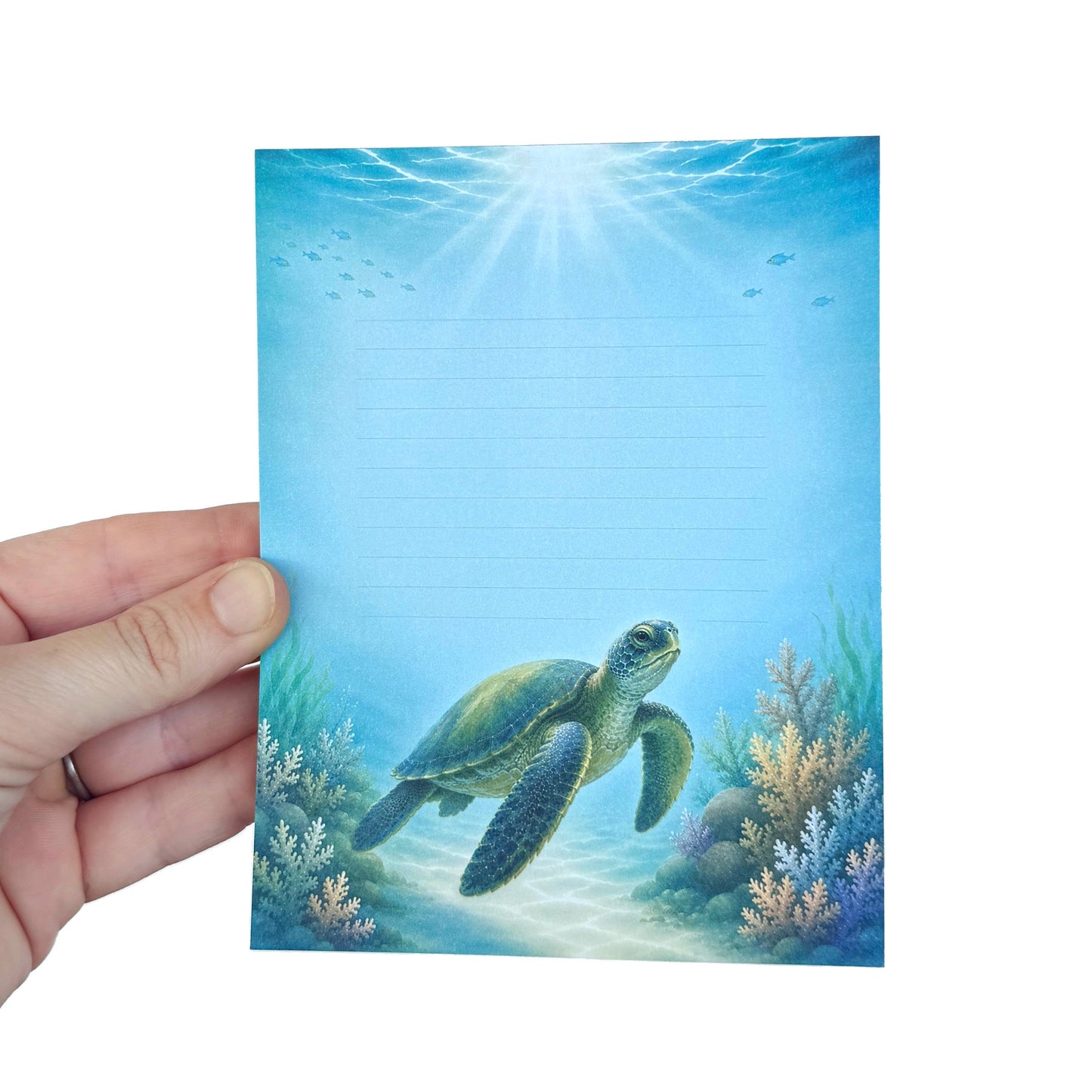 Sea Turtle Notepad, 50 Sheets, 4.25" x 5.5" Stationery