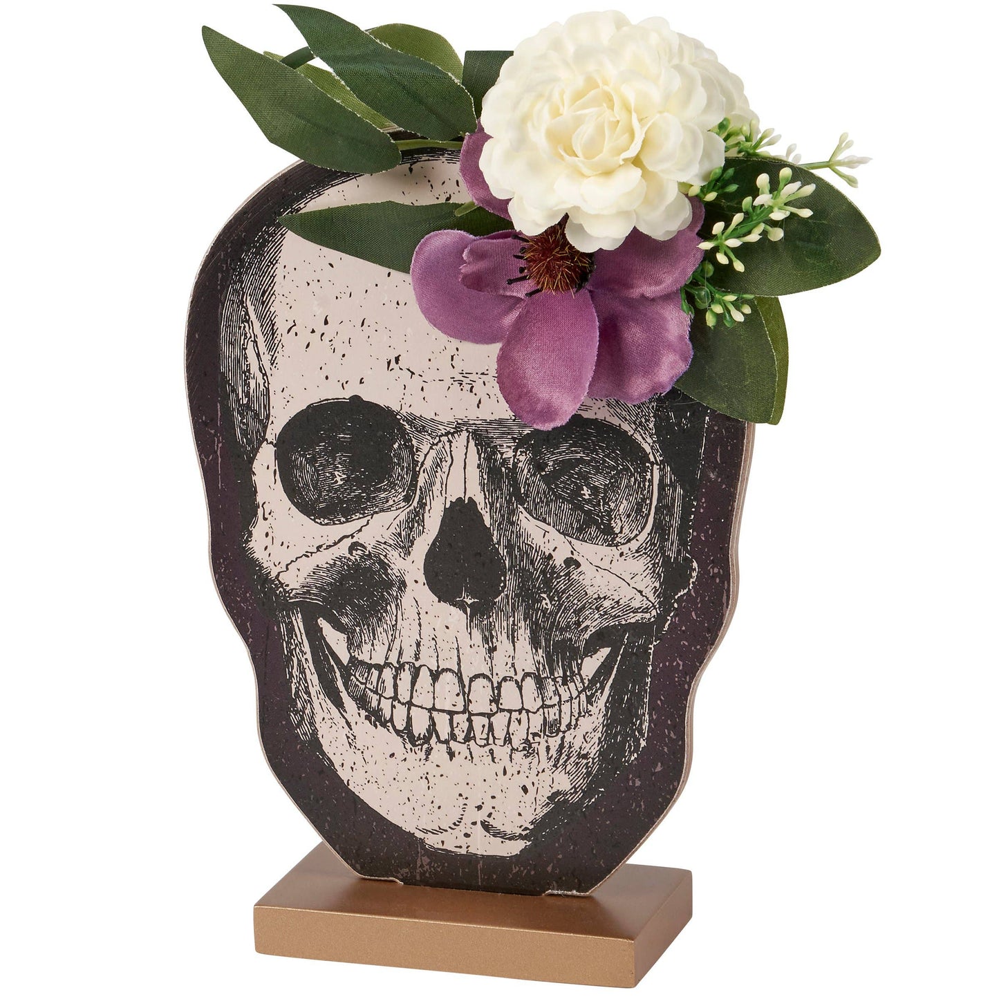 Moody Floral Skull Stand Up